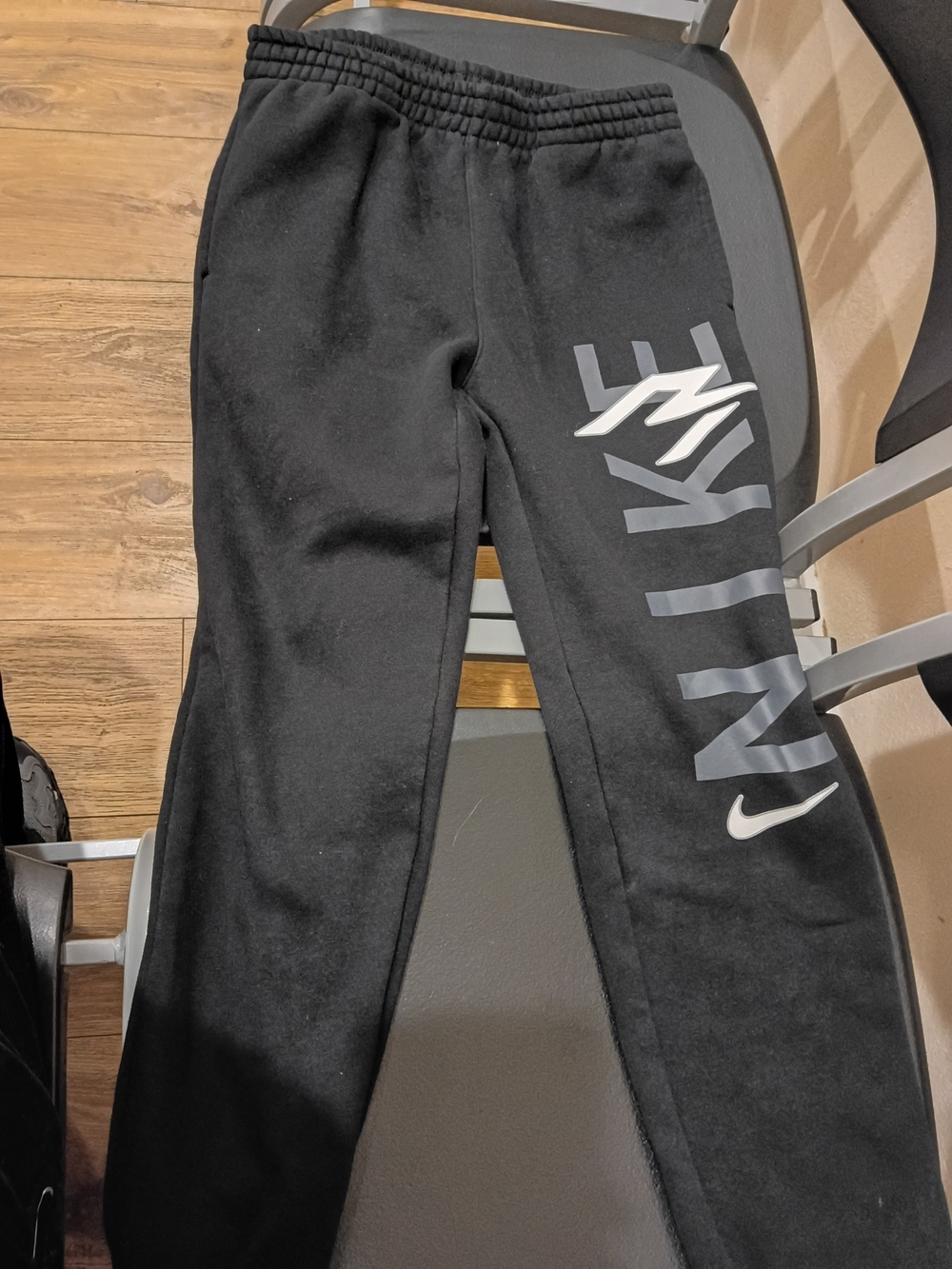 Black Nike Logo Track Joggers for Women